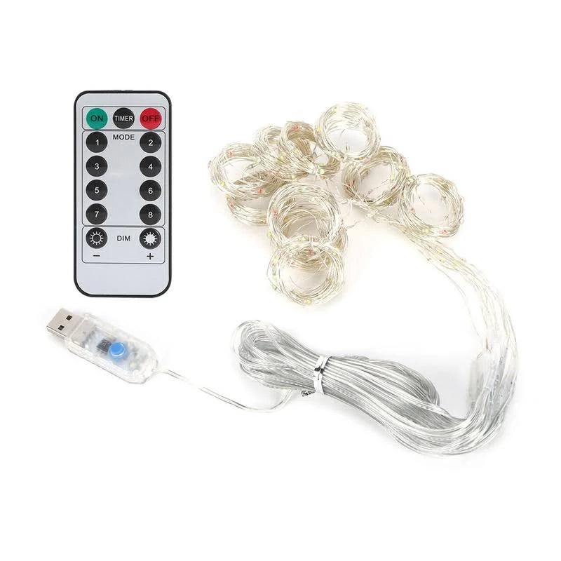 Cortina Luz Hada USB 3X3 Metros Cálida