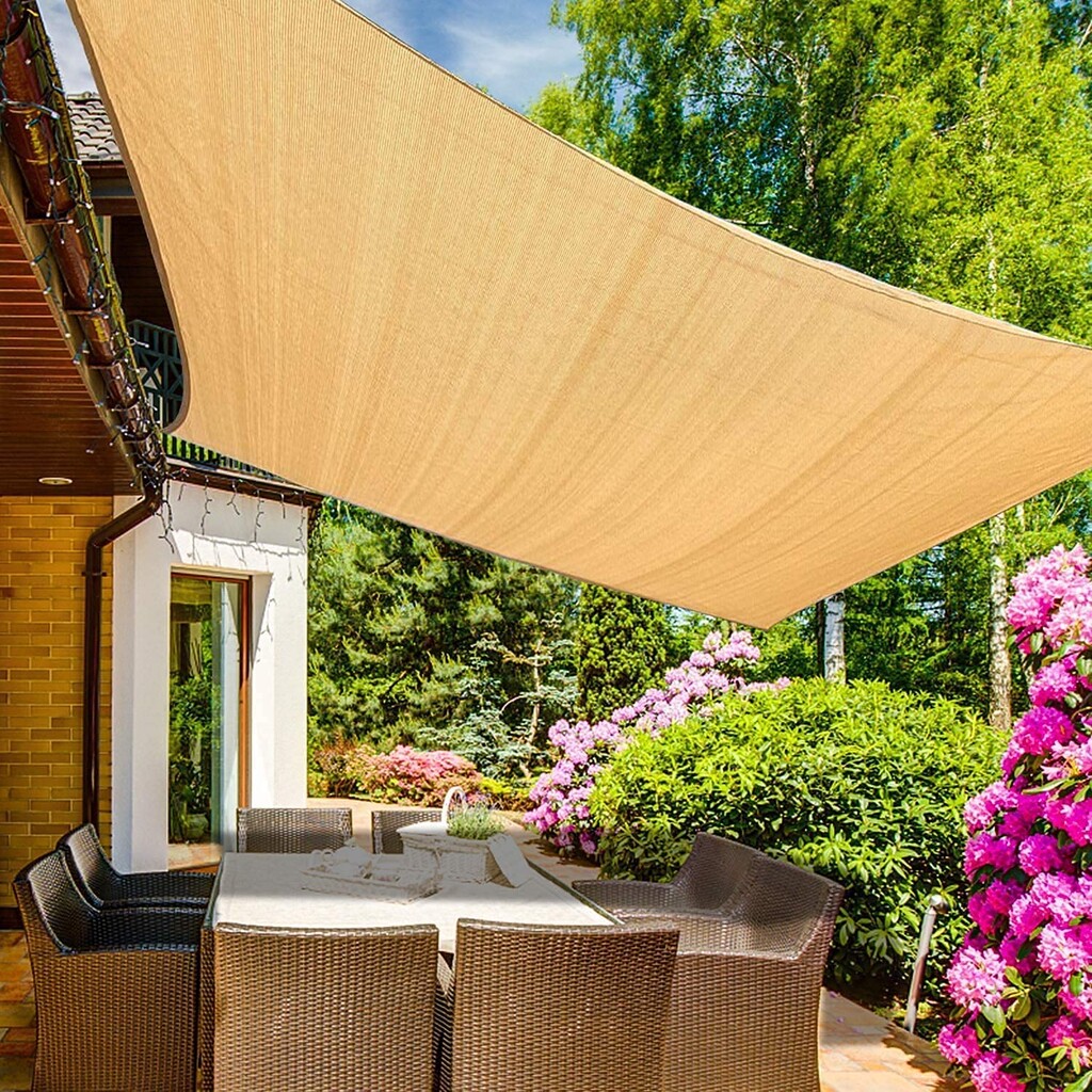 Toldo Vela Rectangular Malla 4x10 Color Beige