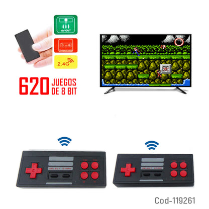 Mini Consola Extreme 620 Juegos Con 2 Controles