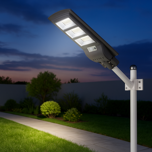 Foco Solar LED 120W con Soporte y Control Remoto – Impermeable + Panel Solar