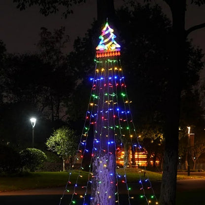 Cortina Solar Árbol De Navidad Con Árbol En Punta Colores