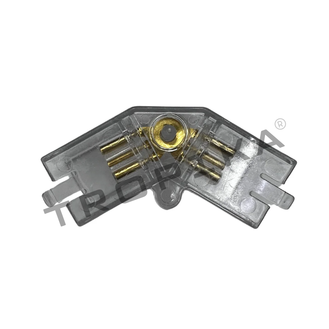 Módulo conector acrílico en V 120° AX048 - vista frontal