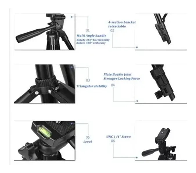 Trípode 3366 1.40m Para Cámaras Y Celulares