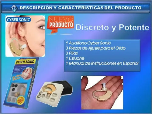 Audífono auditivo recargable Cyber Sonic YA-26548 - detalle del dispositivo