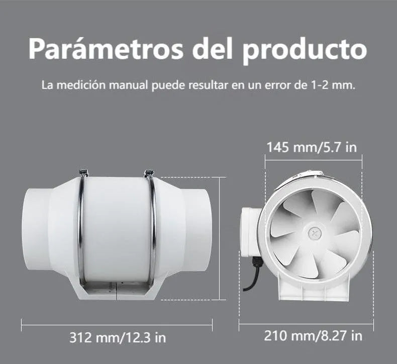 Extractor De Aire Industrial 6 Pulgadas 200mm 80w Color Blanco