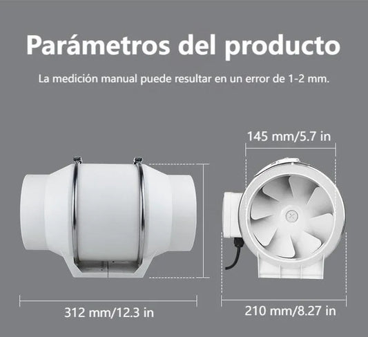 Extractor De Aire Industrial 6 Pulgadas 200mm 80w Color Blanco