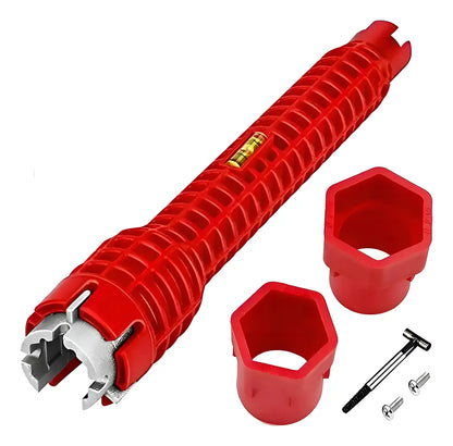 Llave Francesa Ajustable de ABS Para Grifo y Desagüe Roja