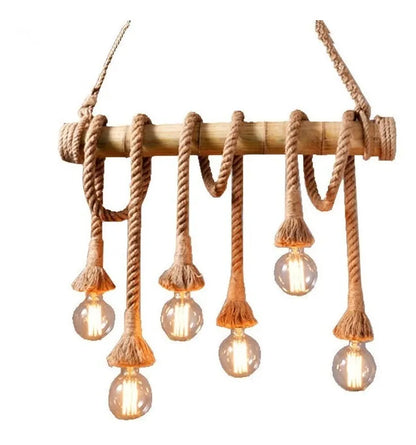 Lámpara Colgante Bambu 6 Cuerdas