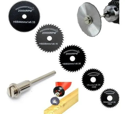 Set Discos 6 Pcs Para Cortes Madera Para Dremel