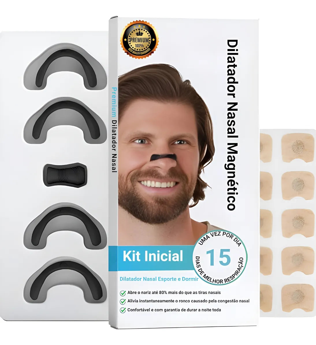 Kit 15 Días Dilatador Nasal Magnético Antironquidos