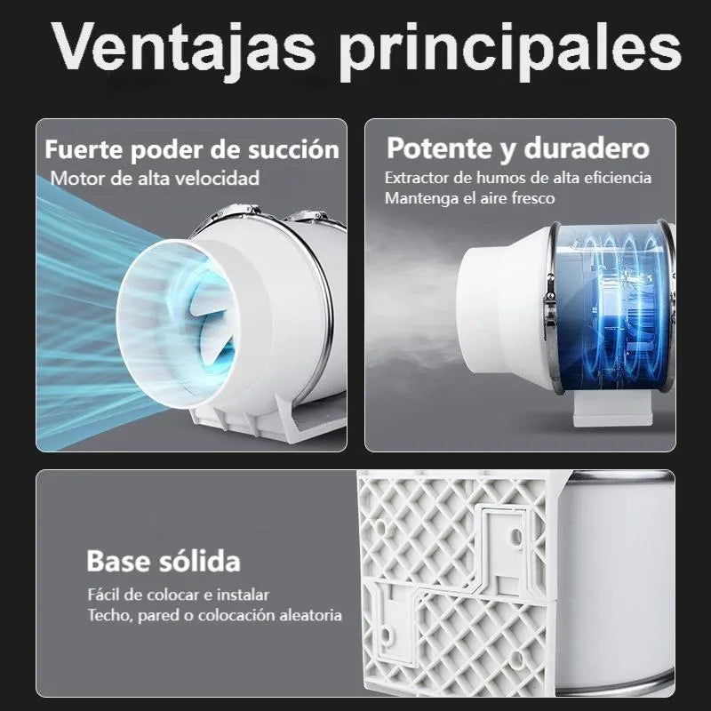 Extractor De Aire Industrial 6 Pulgadas 200mm 80w Color Blanco