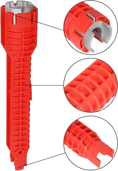 Llave Francesa Ajustable de ABS Para Grifo y Desagüe Roja
