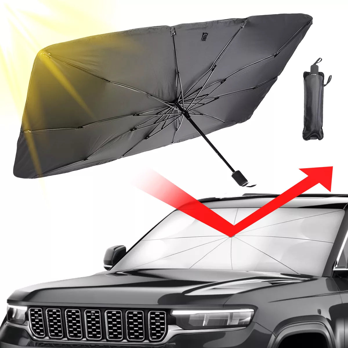 Quitasol Parasol Parabrisas De Auto Tipo Sombrilla Cubre Sol