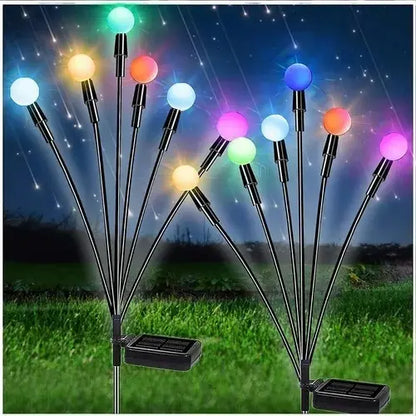 Estaca Luciérnaga 8 Cabezas, Luz De Colores