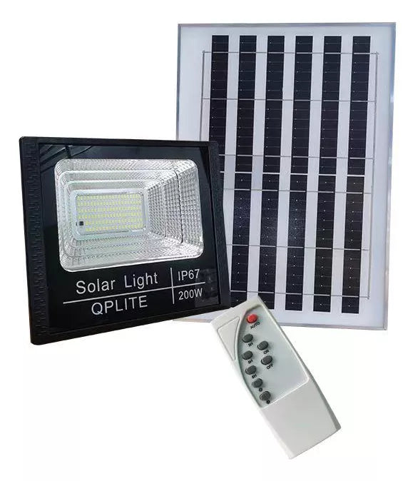 Foco Solar 200 Watts IP67 Con Panel 