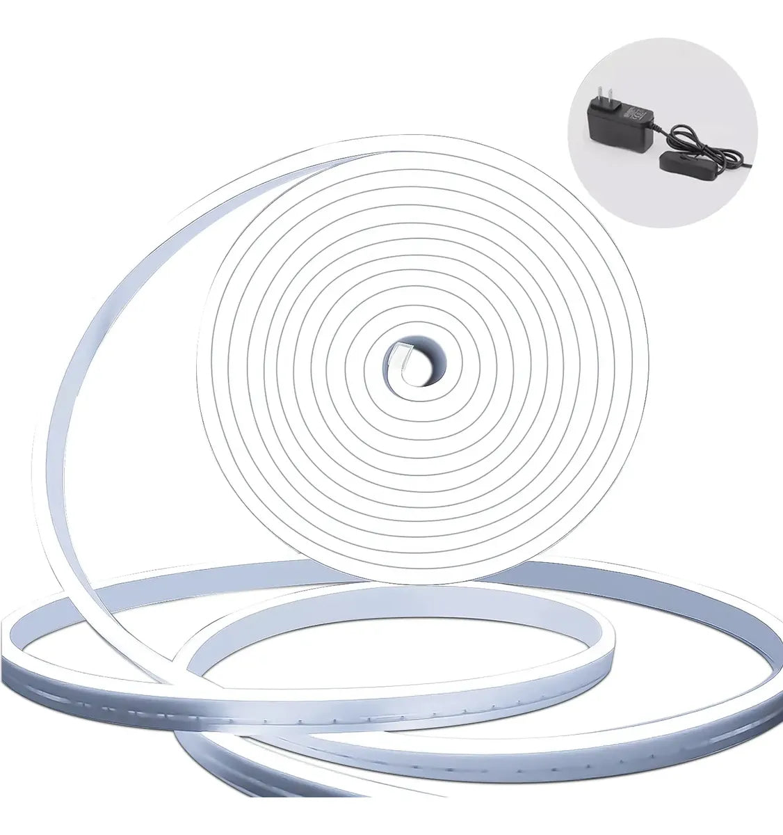 Tira LED Flexible 5 M, Luz Blanca, Con Fuente 12V 3A Y Clips