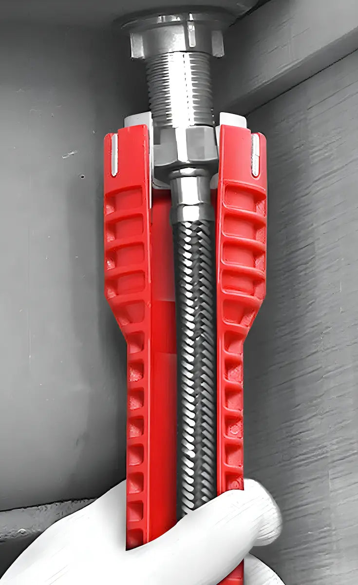 Llave Francesa Ajustable de ABS Para Grifo y Desagüe Roja