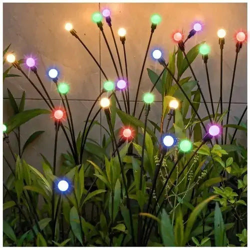Estaca Luciérnaga 8 Cabezas, Luz De Colores