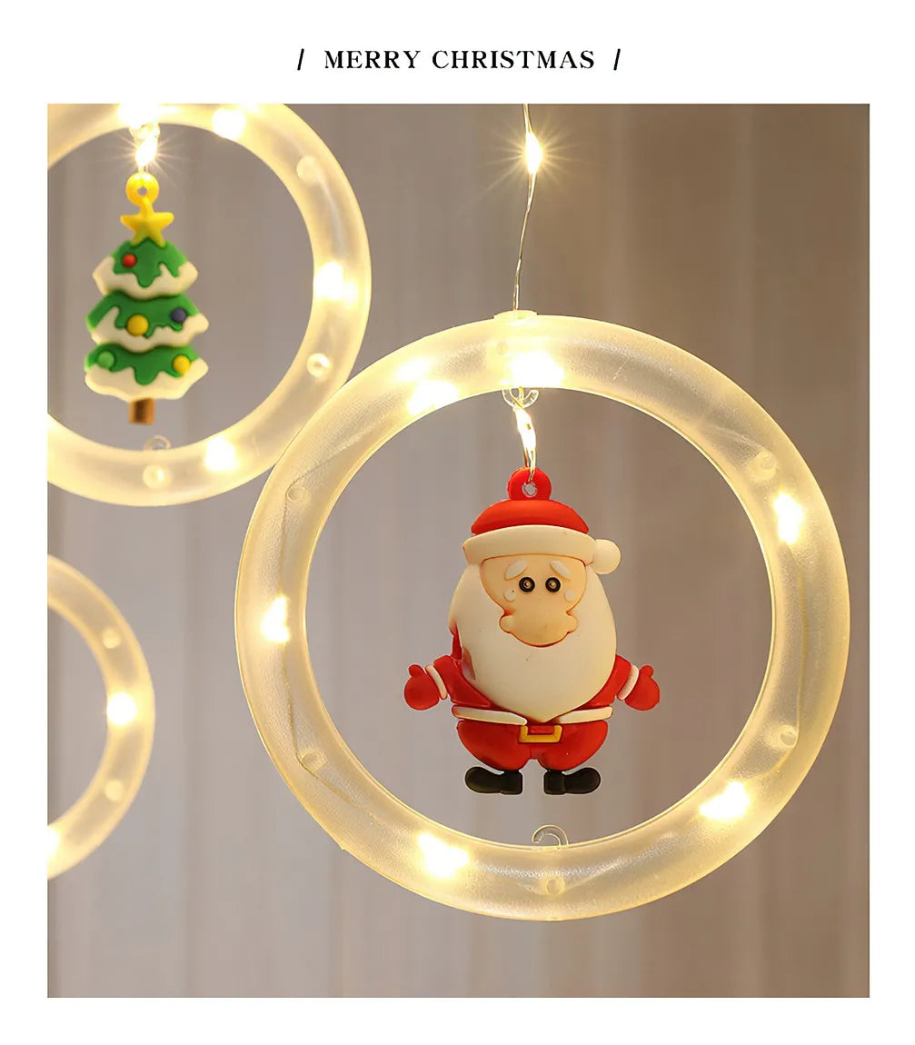 Guirnalda Cortina De Navidad Usb Aritos Con Detalles