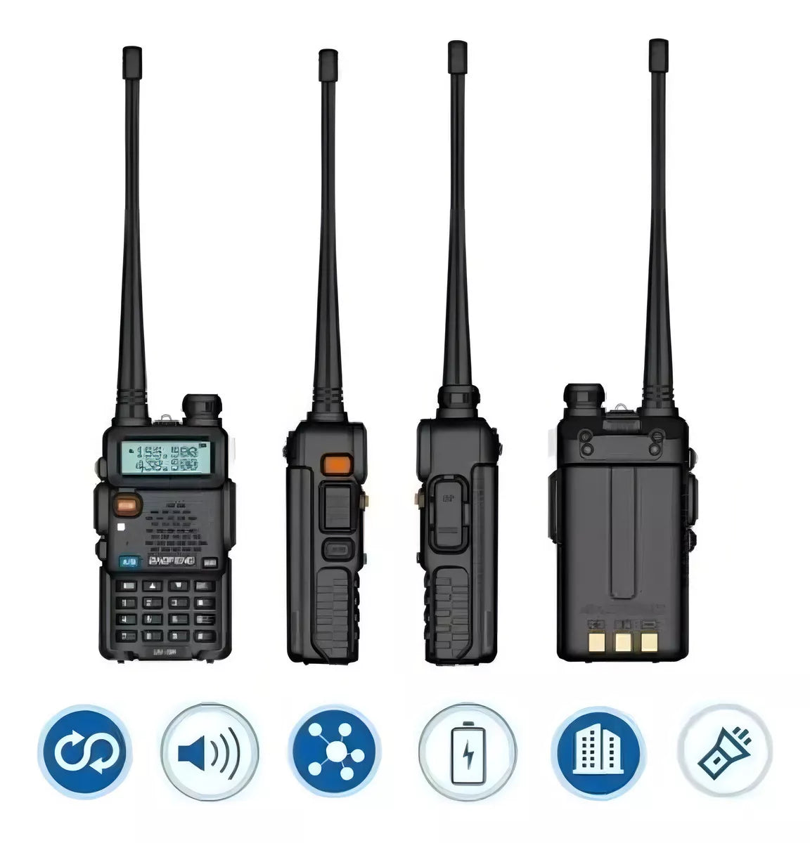 Radio Transmisor Walkie Talkie Dual Band Uv-5r Vhf Uhf Fm