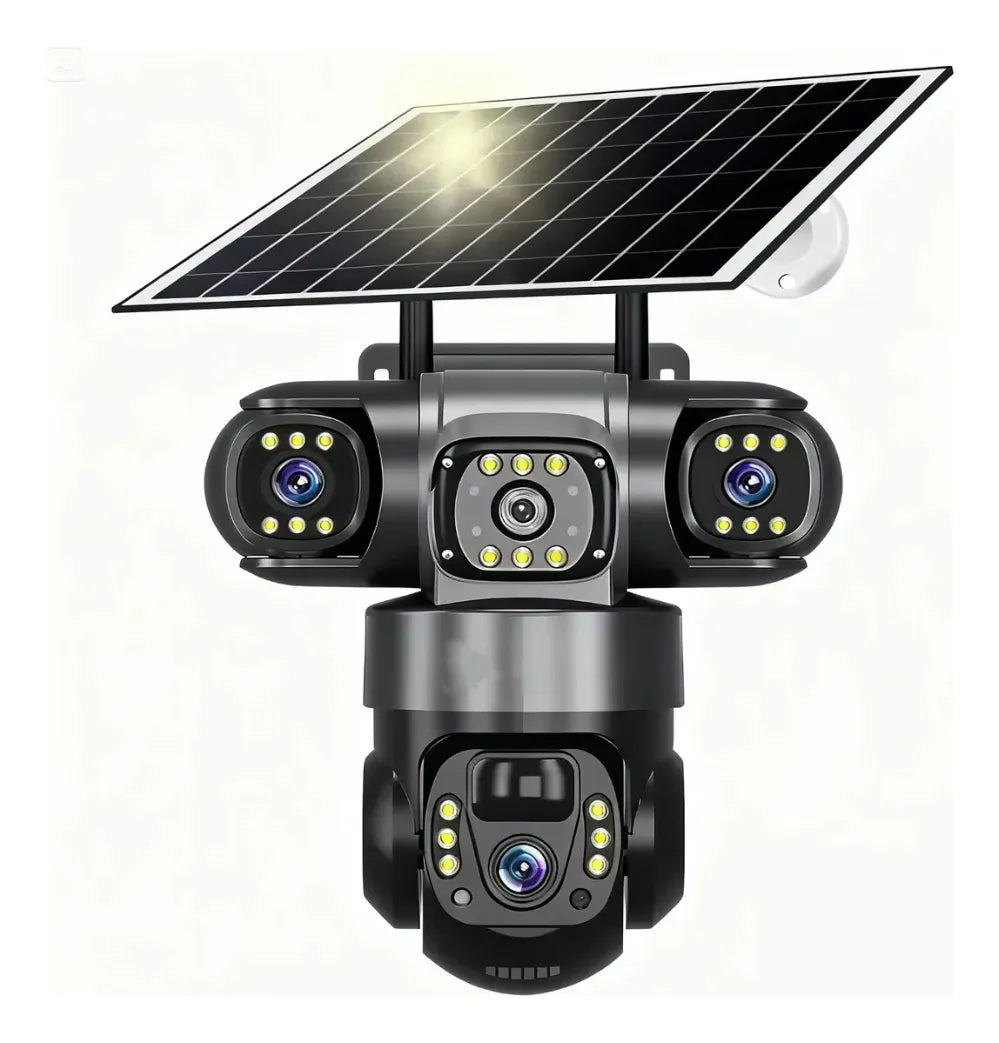 Cámara 4G Solar con Chip Integrado 3 Lentes con Alarma Exterior