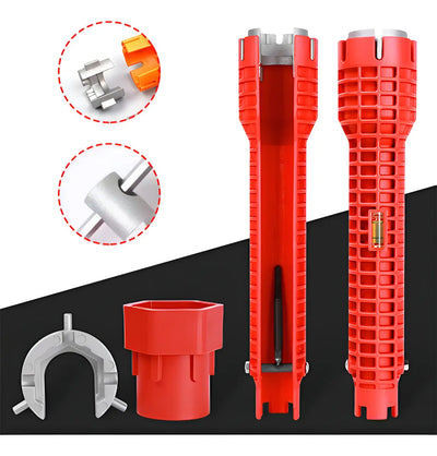 Llave Francesa Ajustable de ABS Para Grifo y Desagüe Roja