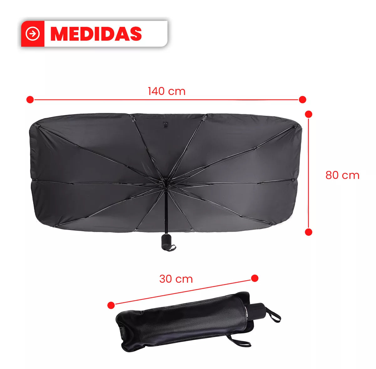 Quitasol Parasol Parabrisas De Auto Tipo Sombrilla Cubre Sol