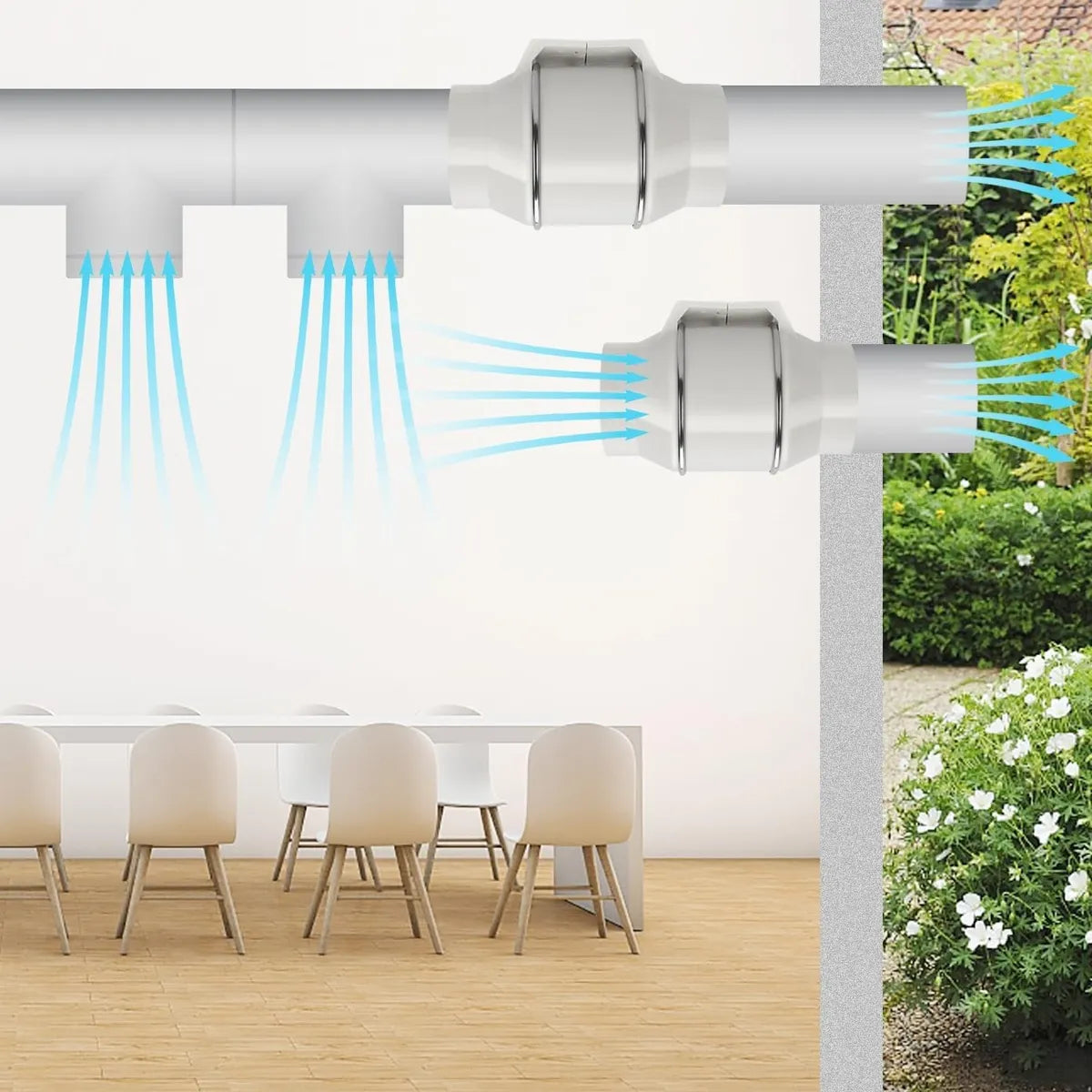 Extractor De Aire Industrial 6 Pulgadas 200mm 80w Color Blanco