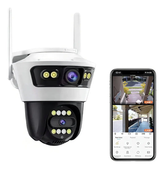 Cámara de Seguridad Exterior 6 WiFi Doble Lente con Seguimiento Inteligente e IA