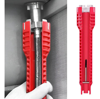 Llave Francesa Ajustable de ABS Para Grifo y Desagüe Roja