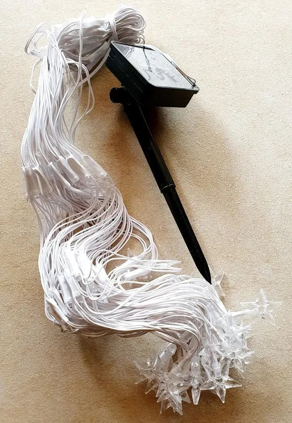 Luces De Navidad Cascada Malla 88 Led Solar Colores