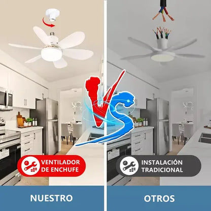 Ventilador de techo con luz LED 6 aspas E27 AX058 - control remoto