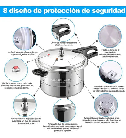 Olla A Presión De Aluminio, 7 L