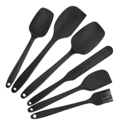 Set  5 Piezas de espátulas y utensilios de cocina en silicona negra