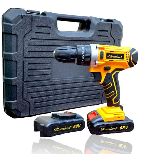 Taladro Inalámbrico Percutor 68v + 2 Baterias + Accesorios