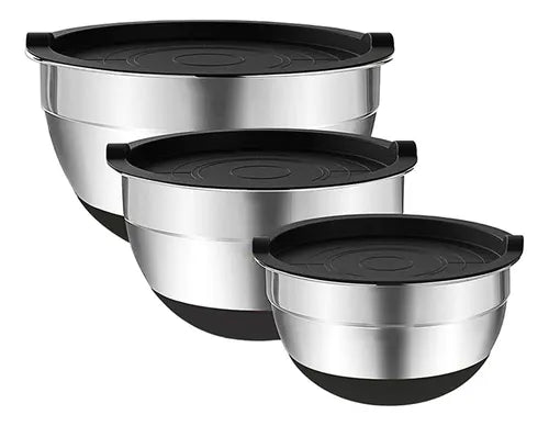 Set De 3 Bowls Con Tapa 22-24-26 Cm