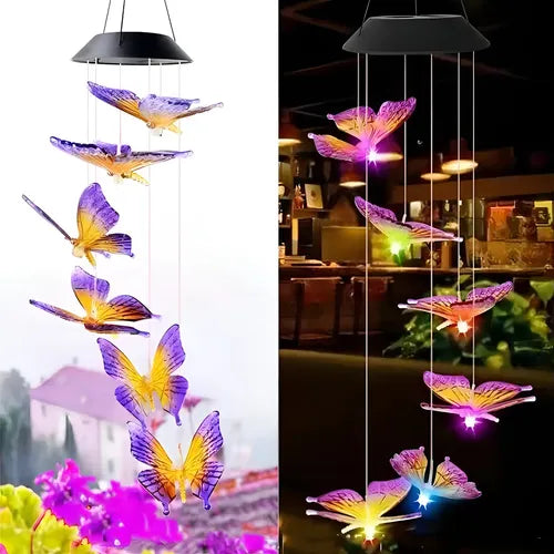 Campana de viento solar mariposa colores YZ1-19C - vista general