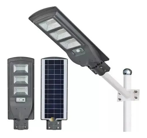 Foco Solar LED 120W con Soporte y Control Remoto – Impermeable + Panel Solar