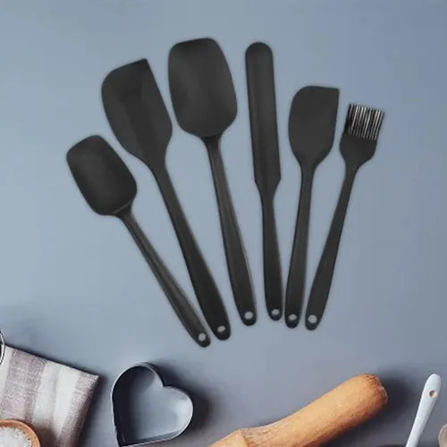 Set  5 Piezas de espátulas y utensilios de cocina en silicona negra