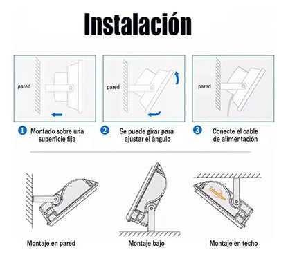 Reflector solar LED 100W con panel y control remoto AX041 - panel solar y control
