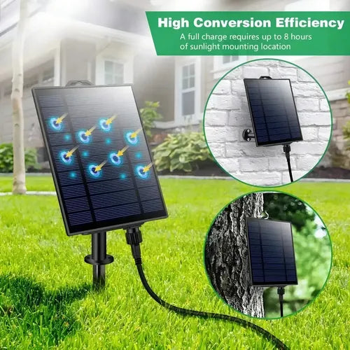 Guirnalda solar G40 cable plano 10 focos AX040 - instalada en patio