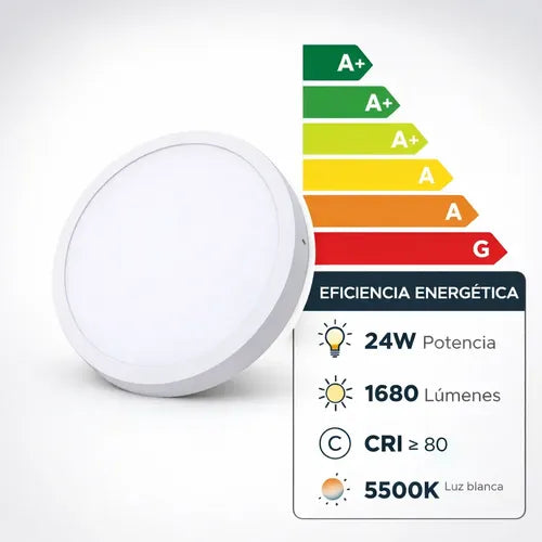 Panel LED redondo de superficie 24W AX065 - encendido