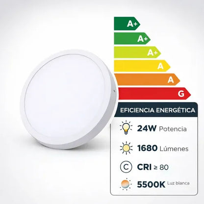 Panel LED redondo de superficie 24W AX065 - encendido