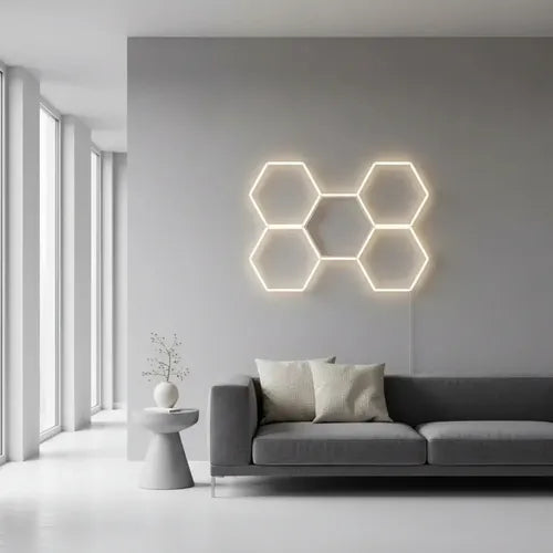 Panel LED hexagonal 5 módulos AX008 - detalle de módulos