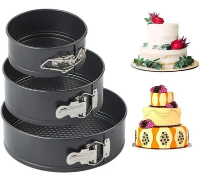 Set De 3 Moldes Para Pastel Desmontables 20/24/27 Cm