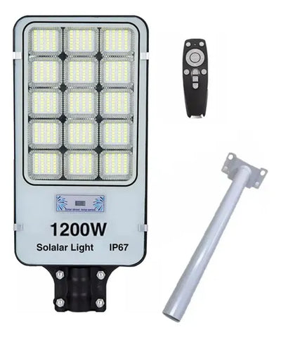 Luminaria Solar De Calle 420 LED, Sensor Y Control Remoto, 1200W