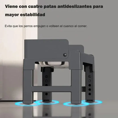 Comedero Para Mascotas Plegable Y Elevable Altura Ajustable (5 Niveles)