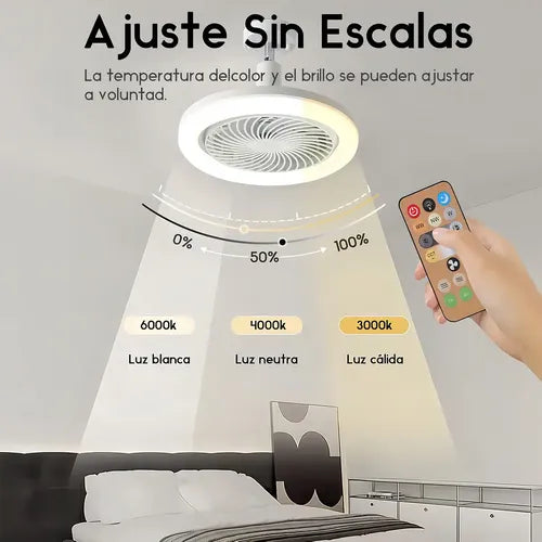 Ventilador de techo con luz LED E27 AX057 - control remoto incluido