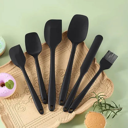 Set  5 Piezas de espátulas y utensilios de cocina en silicona negra