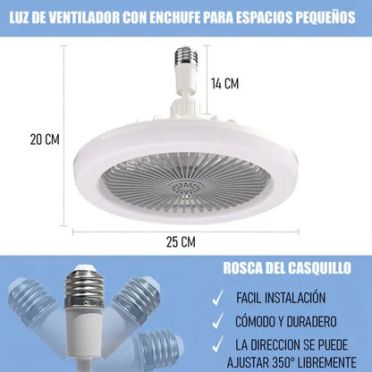 Ventilador de techo con luz LED E27 AX057 - encendido con aspas en movimiento